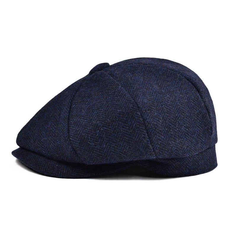 JANGOUL Boys Vintage Newsboy Cap Tweed Flat Beret Cabbie Hat for Kids Toddler Pageboy (48cm(6-24 Months), Navy) - Image 3